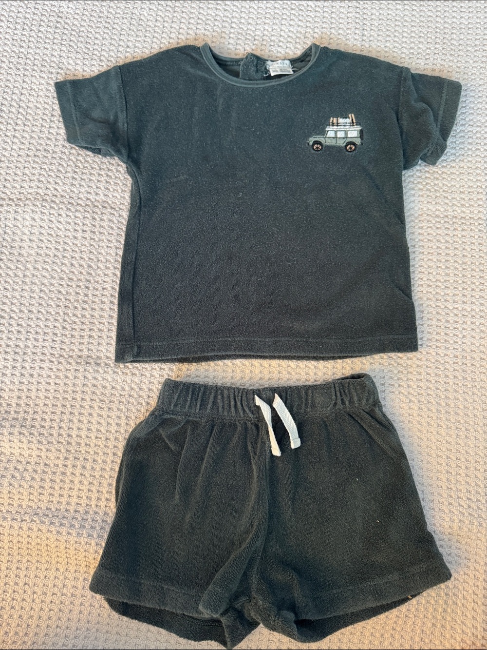 Petit Lem FIRSTS terry shorts and shirt set